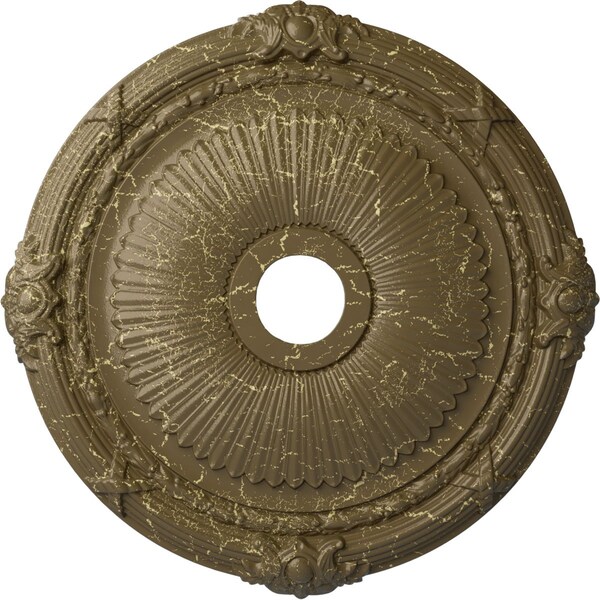 Ekena Millwork Heaton Medallion (Canopies up to 6 1/2"), 27 1/2"OD x 3 7/8"ID x 2 1/4"P, Mississippi Mud Crackle CM27HEMMC - main